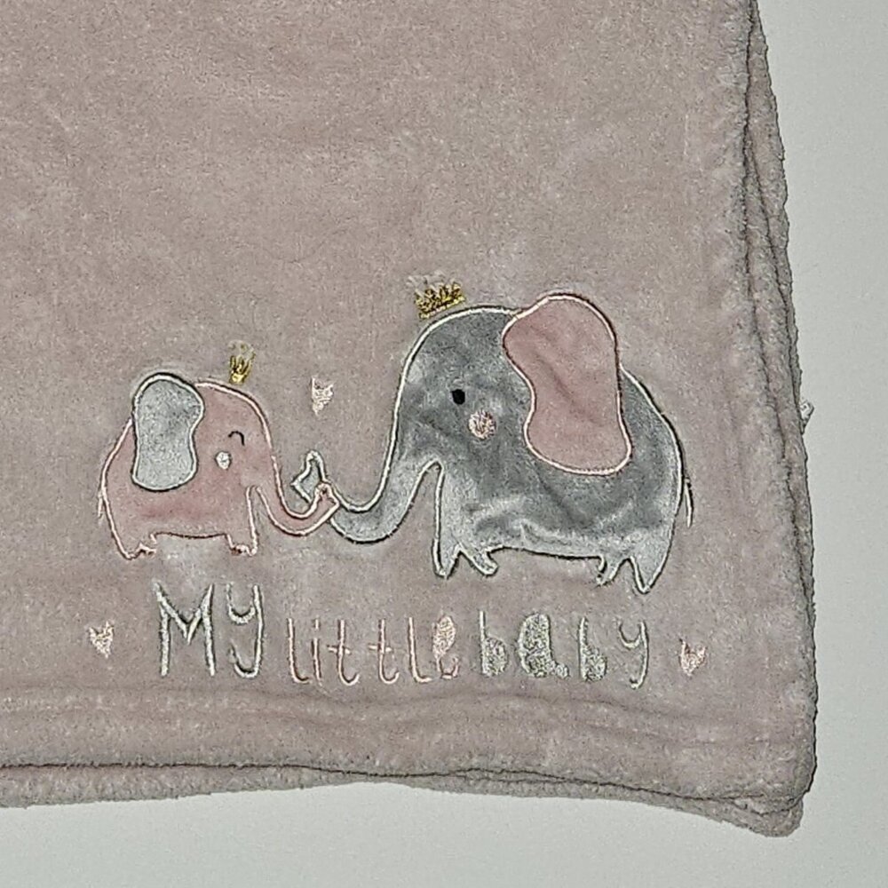 RN 119741 My Little Baby Elephant Pink Fleece Blanket Lovey SL Home Fashion